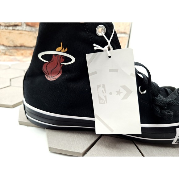 Rare Miami Heat‎ Converse Chuck Taylor Hi Ctas Sneakers Men Sz 12 NBA Black Red main image 11